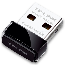 Сетевой адаптер TP-Link SOHO  TL-WN725N Беспроводной USB Нано адаптер 150 Мбит/с стандарта N c кнопкой QSS(Realtec)