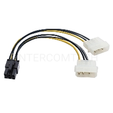 Переходник питания PCI-Express 6pin (от 2х разъемов Molex (IDE) блока питания), 15см Exegate EX138937RUS