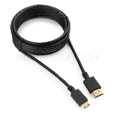 Кабель HDMI-miniHDMI Gembird/Cablexpert CC-HDMI4C-10, 19M/19M, 3.0м, v1.4, 3D, Ethernet, черный, позол.разъемы, экран, пакет