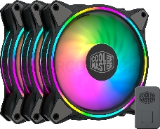 3 Кулера для корпуса 1 Ватт Cooler Master MASTERFAN MF120 HALO, 120mm, 4-Pin (PWM), ARGB, 3 pcs + ARGB Controller