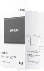 Твердотельный накопитель Samsung SSD 2TB T7, USB Type-C, R/W 1000/1050MB/s, Titanium