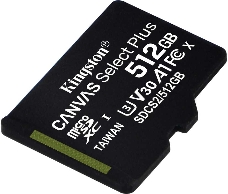 Флеш карта microSDHC 512GB microSDXC Class10 Kingston <SDCS2/512GBSP> UHS-I Canvas Select up to 100MB/s без адапт