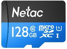 Флеш-Карта NeTac P500 Standard MicroSDXC 128GB U1/C10 up to 80MB/s, retail pack card only