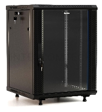 Шкаф телекоммуникационный настенный Hyperline TWB-FC, 19, 22U, 1086х600х450 мм (ВхШхГ), дверь: стекло, разборный, цвет: чёрный