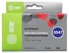 Картридж струйный Cactus CS-EPT0547 красный для Epson Stylus Photo R800/ R1800 (16,2ml)