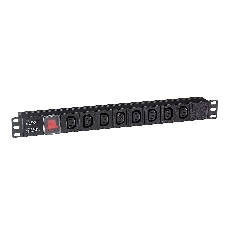 Блок розеток горизонтальный ExeGate ServerPro PDU-19H808 Al-8С13-C14-SW, 1U, Алюминий, 8 IEC 320 C13, С14, выкл. с подсветкой, черный