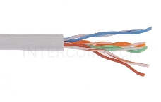 Кабель связи витая пара U/UTP, кат.5E, 4 пары 24AWG solid, 305м, ПВХ, серый