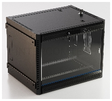 Шкаф телекоммуникационный настенный Hyperline TWB-FC, 19, 22U, 1086х600х450 мм (ВхШхГ), дверь: стекло, разборный, цвет: чёрный