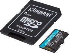 Флеш карта microSDXC 512Gb Class10 Kingston SDCG3/512GB Canvas Go! Plus + adapter