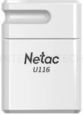 Флеш Диск Netac U116 64Gb <NT03U116N-064G-20WH>, USB2.0, миниатюрная пластиковая белая