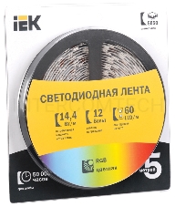 Лента LED 5м Iek LSR2-3-060-20-1-05 блистер LSR-5050RGB60-14,4-IP20-12V красный/зеленый/синий