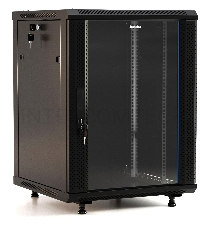 Шкаф телекоммуникационный настенный Hyperline TWB-FC, 19, 22U, 1086х600х600 мм (ВхШхГ), дверь: стекло, разборный, цвет: чёрный