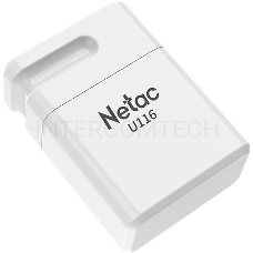 Флеш Диск Netac U116 64Gb <NT03U116N-064G-20WH>, USB2.0, миниатюрная пластиковая белая