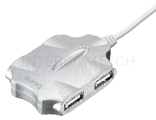 Разветвитель USB 2.0 Buro BU-HUB4-0.5-U2.0-Candy 4порт. серебристый