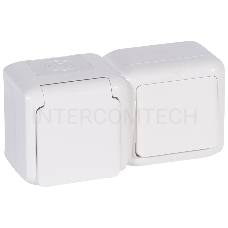 Выключатель+розетка Legrand 2К+З шторки IP44 белый 782318