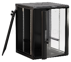 Шкаф телекоммуникационный настенный Hyperline TWB-FC, 19, 22U, 1086х600х600 мм (ВхШхГ), дверь: стекло, разборный, цвет: чёрный