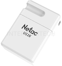 Флеш Диск Netac U116 64Gb <NT03U116N-064G-20WH>, USB2.0, миниатюрная пластиковая белая