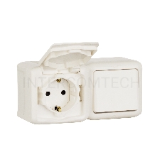 Выключатель+розетка Legrand 2К+З шторки IP44 белый 782318