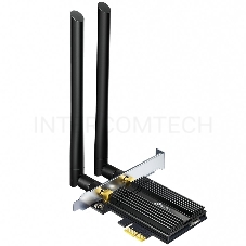 Адаптер 11AX 3000Mbps dual-band PCI-E adapter, 2402Mbps at 5G and 574Mbps at 2.4G, support Bluetooth 5.0, WPA2 encryption, two external Antennas.