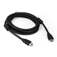 Кабель HDMI ExeGate EX287724RUS EX-CC-HDMI2-3.0F (19M/19M, v2.0, 3м, 4K UHD, Ethernet, ферритовые кольца, позолоченные контакты)