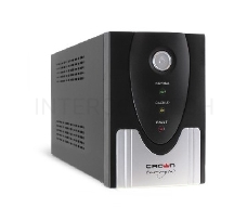 Источник бесперебойного питания CROWN Line Intractive CMU-SP650EURO USB 650VA\360W, корпус металл, 1x12V/7AH, розетки 2*EURO+3*IEC, трансформатор AVR 140-290V, съёмный кабель 1.2 м, порт RJ11/45, порт USB, защита: от перегрузки, от КЗ, от скачков напражен