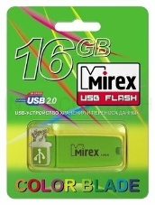 Флеш Диск 16GB Mirex Chromatic, USB 2.0, Зеленый