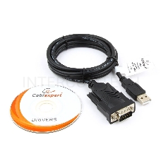 Конвертер USB->SERIAL Cablexpert UAS-DB9M-02 AM/DB9M, 1,5 м, PL2303TA, WinXP-Win8, черный, пакет