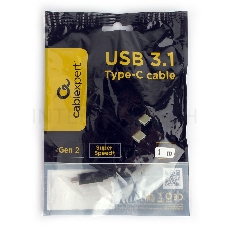 Кабель USB Cablexpert CCP-USB-CMCM2-1M, USB3.1 Type-C/Type-C, Gen.2, 10Gbit/s, 5A, 1м, пакет