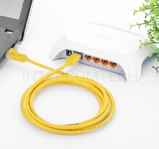 Патч-корд Greenconnect Патч-корд UTP прямой 1 m AWG24 кат.5е,  RJ45,  медь, литой (Желтый), пластик пакет (GCR-LNC02-1.0m)