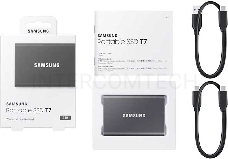 Твердотельный накопитель Samsung SSD 2TB T7, USB Type-C, R/W 1000/1050MB/s, Titanium