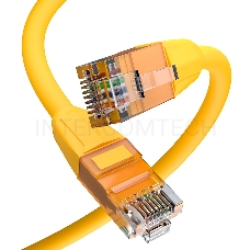 Патч-корд GCR прямой 3.0m LSZH UTP кат.6, желтый, 24 AWG, литой без фиксатора, ethernet high speed, RJ45, T568B