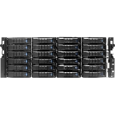 Серверная платформа/ HA401-VG, 4U 24-bay storage server, 24x SATA/SAS hot-swap 3.5/2.5 universal bay, 2x canister, 4x 9mm 2.5 internal bay, 12G expander board with 2x SFF-8643, 2x SFF-8644, 1300W 1+1 redundant power supply, 4x 6056 fans, 2U heatsink, A