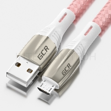 Кабель 1.2m GCR MicroUSB series MERCEDES, PINK NYLON, супер быстрая зарядка, 28/22 AWG, GCR-51954 GCR Кабель 1.2m MicroUSB series MERCEDES, PINK NYLON, супер быстрая зарядка, 28/22 AWG, GCR-51954