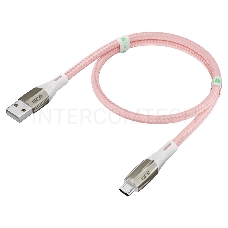 Кабель 1.2m GCR MicroUSB series MERCEDES, PINK NYLON, супер быстрая зарядка, 28/22 AWG, GCR-51954 GCR Кабель 1.2m MicroUSB series MERCEDES, PINK NYLON, супер быстрая зарядка, 28/22 AWG, GCR-51954