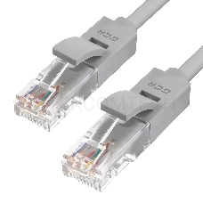 Патч-корд GCR прямой 0.7m UTP кат.5e, серый, 24 AWG, литой, ethernet high speed 1 Гбит/с, RJ45, T568B, GCR-LNC03-0.7m