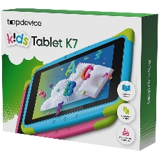 Планшет Topdevice Kids Tablet K7, 7.0 (1024x600) IPS display, Android 11 (Go edition) + HMS apps, up to 1.8GHz 4-core RK3566, 2/16GB, BT 4.1, WiFi, USB-C, microSD card slot, 0.3MP front cam + 2.0MP rear cam, 3000mAh bat, Pink