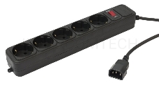 Сетевой фильтр PC Pet AP01006-E-BK (UPS) 1.8м (5 розеток) черный