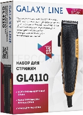 Машинка для стрижки Galaxy Line GL4110 черный 15Вт (насадок в компл:4шт)