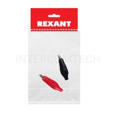 Зажим крокодил в изоляторе REXANT, длина 40 мм, ток 5A, 2 шт., пакет БОПП