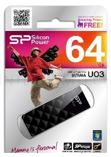 Флеш Диск Silicon Power USB Drive 64Gb Ultima U03 SP064GBUF2U03V1K {USB2.0, Black}