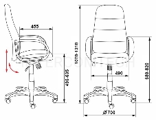 Кресло руководителя Бюрократ CH-808AXSN/LBL+TW-11 черный искусст.кожа/сетка