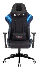 Кресло игровое Бюрократ VIKING 4 AERO BLUE две подушки черный/синий искусст.кожа/ткань