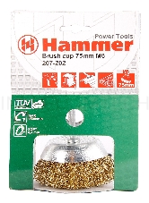 Кордщетка Hammer Flex 207-202 75мм d6  чашеобразная гофрированная мягкая, с хвостовиком