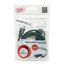 Конвертер USB->SERIAL Cablexpert UAS-DB9M-02 AM/DB9M, 1,5 м, PL2303TA, WinXP-Win8, черный, пакет