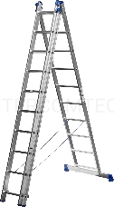  Лестница СИБИН универсальная, трехсекционная со стабилизатором, 10 ступеней [38833-10]