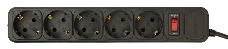 Сетевой фильтр PC Pet AP01006-5-BK 5м (5 розеток) черный