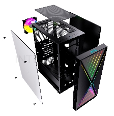 Корпус GMNG GG-CC110 черный без БП ATX 5x120mm 2x140mm 2xUSB2.0 1xUSB3.0 audio bott PSU