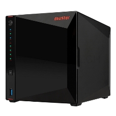 Сетевое хранилище ASUSTOR AS5304T 4-Bay NAS/Media player/Intel Celeron J4105 1.5GHz, up to 2.5 GHz(Quad-Core), 4GB SO-DIMM DDR4, noHDD(HDD,SSD),/2x2,5GbE(LAN)/3xUSB3.2,HDMI/4ip camera license ; 90IX0181-BW3S10