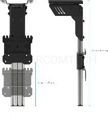 Потолочный кронштейн ONKRON CR1S для телевизора 10”- 40 складывающийся чёрный