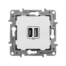 Зарядное устройство 2xUSB тип A/тип C, белый